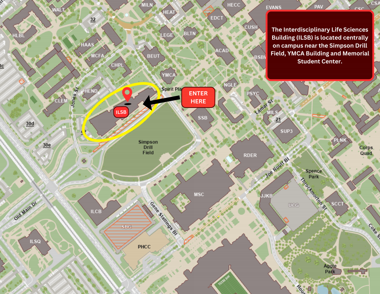 Map of the Interdisciplinary Life Sciences Building